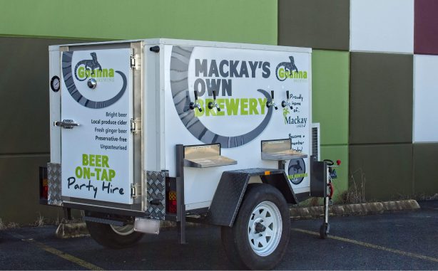 Mackay’s own Brewery Beer Trailer at Goanna Brewing Logo